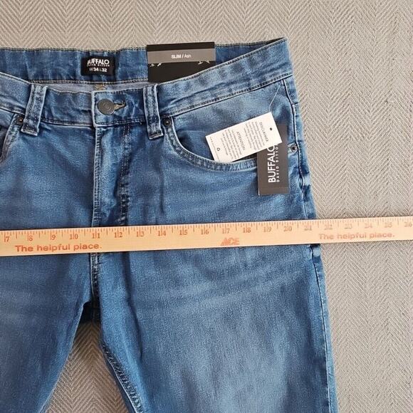 Buffalo David Bitton Ash Jeans Men's Size W34 L32 Light Blue Slim Fit NWT - Picture 6 of 16